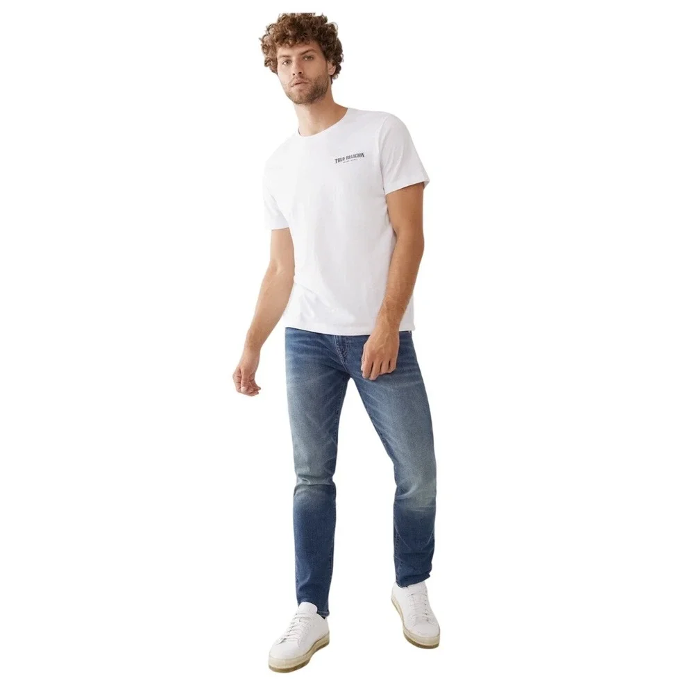 True Religion Rocco Relaxed Skinny Jeans Mens Size 38 Faded Wash‎ Denim $164